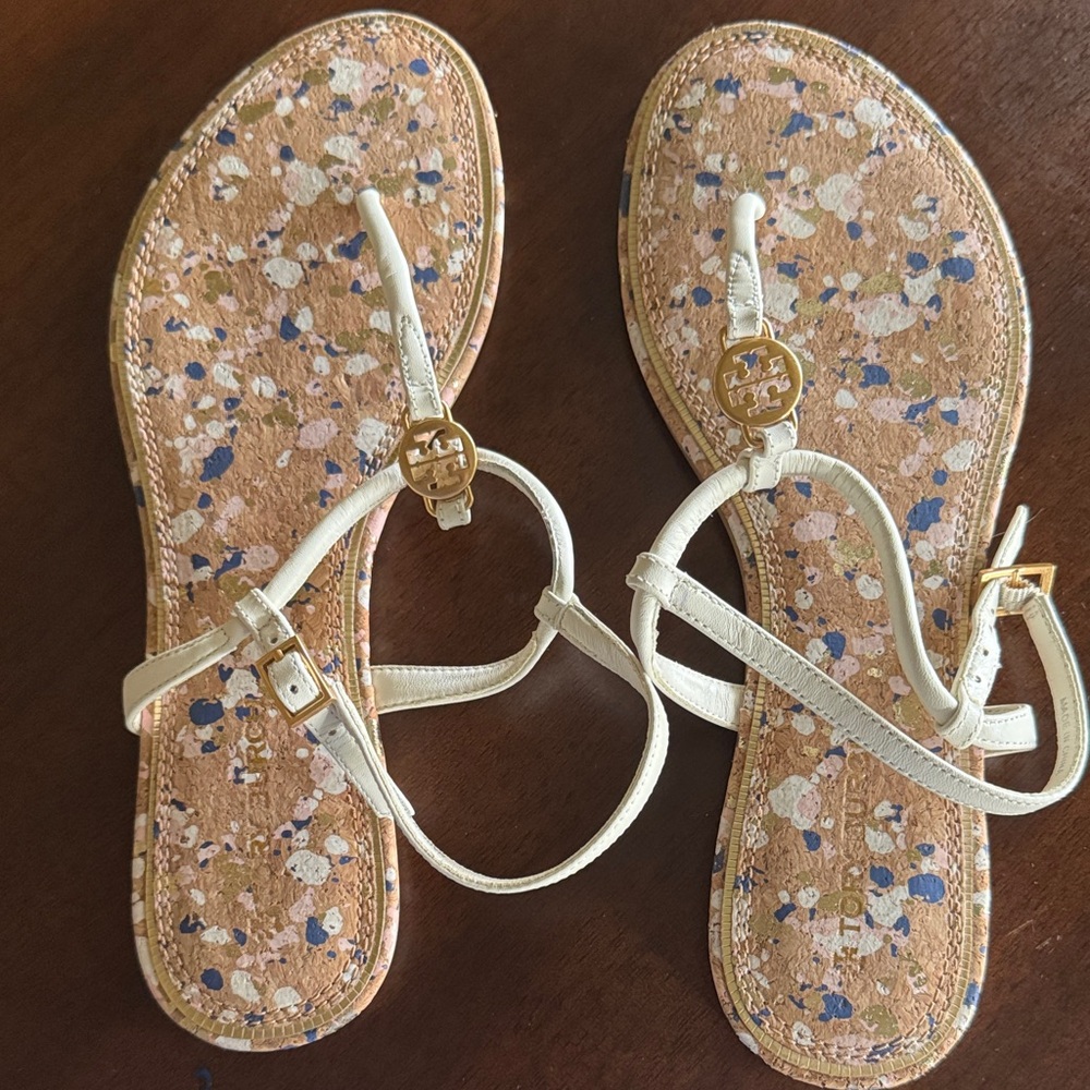 Tory Burch Tan and Cream Sandals NWOT